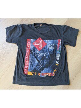 VINTAGE 1987 DAVID BOWIE GLASS SPIDER TOUR T-SHIRT MENS LARGE MED Single Stitch